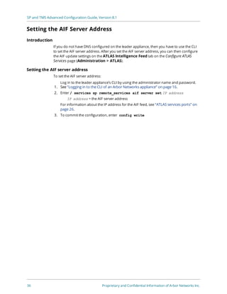 Arbor Networks SP and TMS Advanced Configuration Guide | PDF