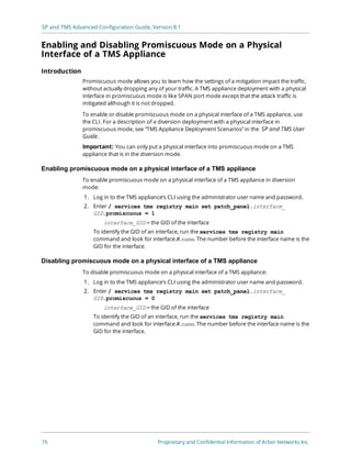 Promiscuous Guide Arbor Networks SP and TMS Advanced Configuration Guide | PDF