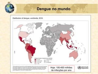 Dengue no mundo
Hoje: 100-400 milhões
de infecções por ano
 