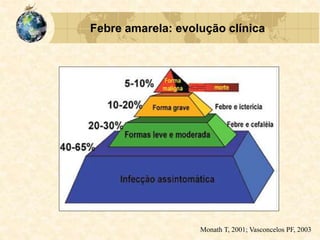 Monath T, 2001; Vasconcelos PF, 2003
Febre amarela: evolução clínica
 