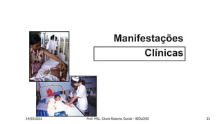 Manifestações
Clínicas
14/03/2016 Prof. MSc. Clovis Roberto Gurski - BIÓLOGO 21
 