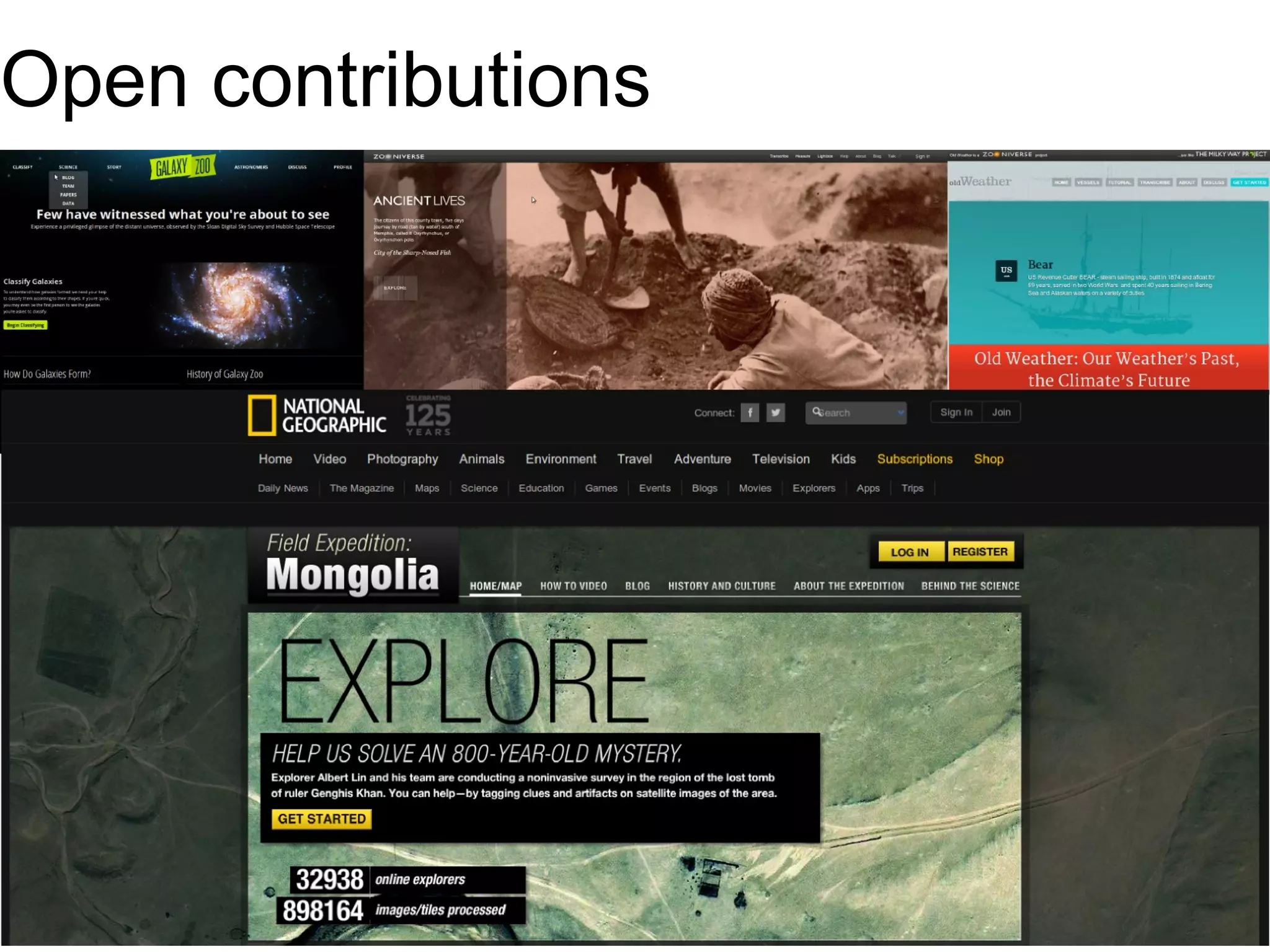 Open contributions
 