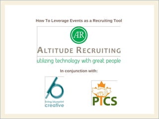 How To Leverage Events as a Recruiting Tool In conjunction with: 