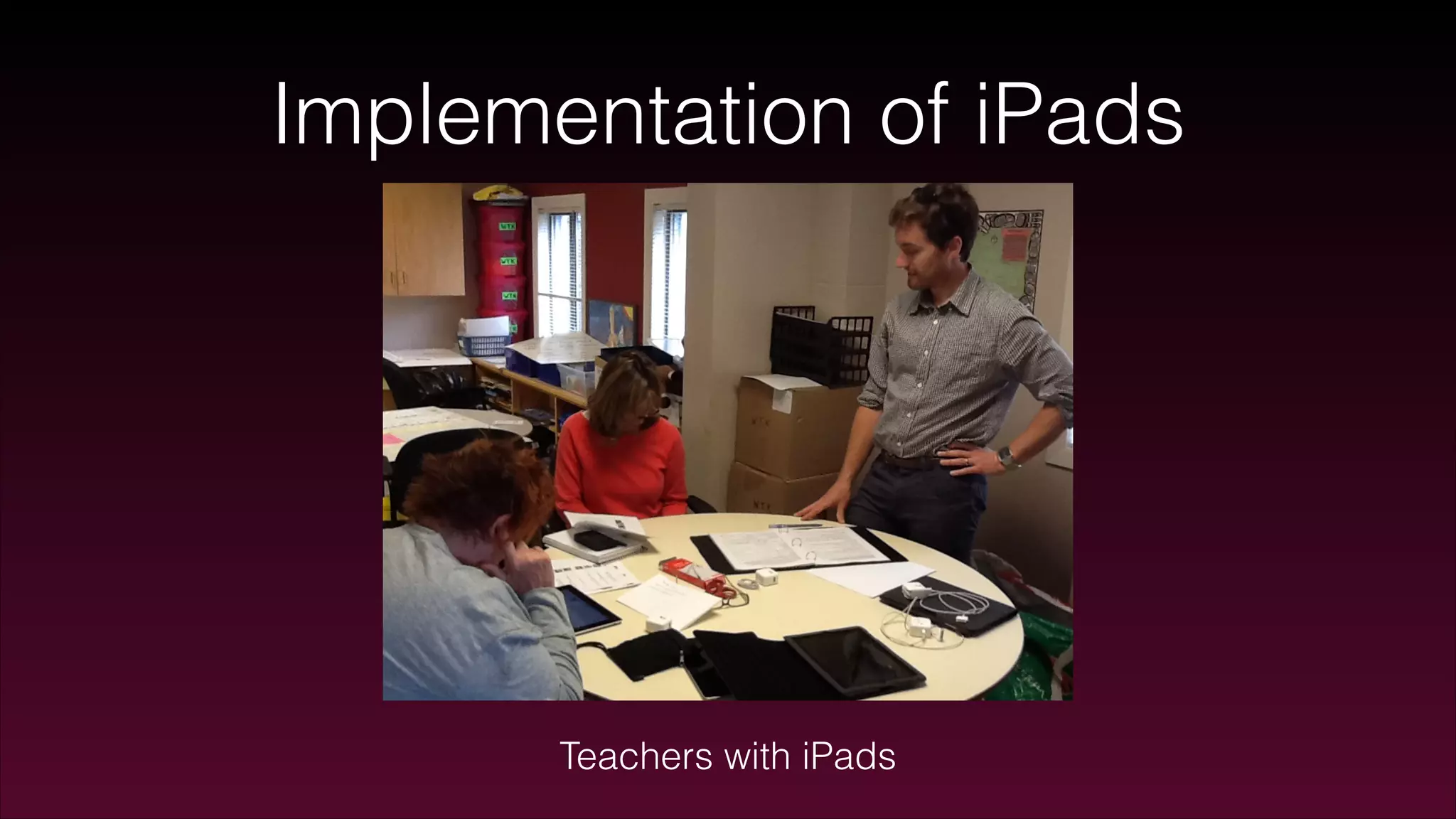 Implementation of iPads
Teachers with iPads
 