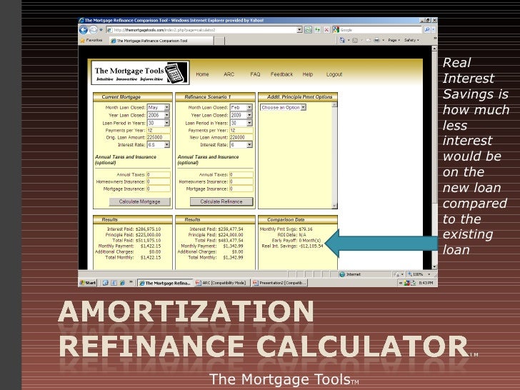 amortization refinance calculator refinance comparison calculator