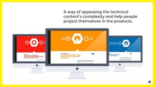 A way of appeasing the technical
content's complexity and help people
project themselves in the products.
 
