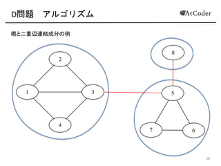 D問題 アルゴリズム
13
橋と二重辺連結成分の例
 