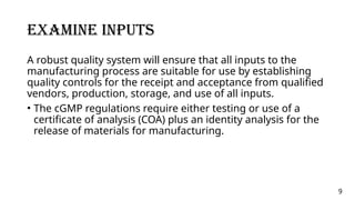 Role of Quality system and Audit in pharmaceutical manufacturing ...
