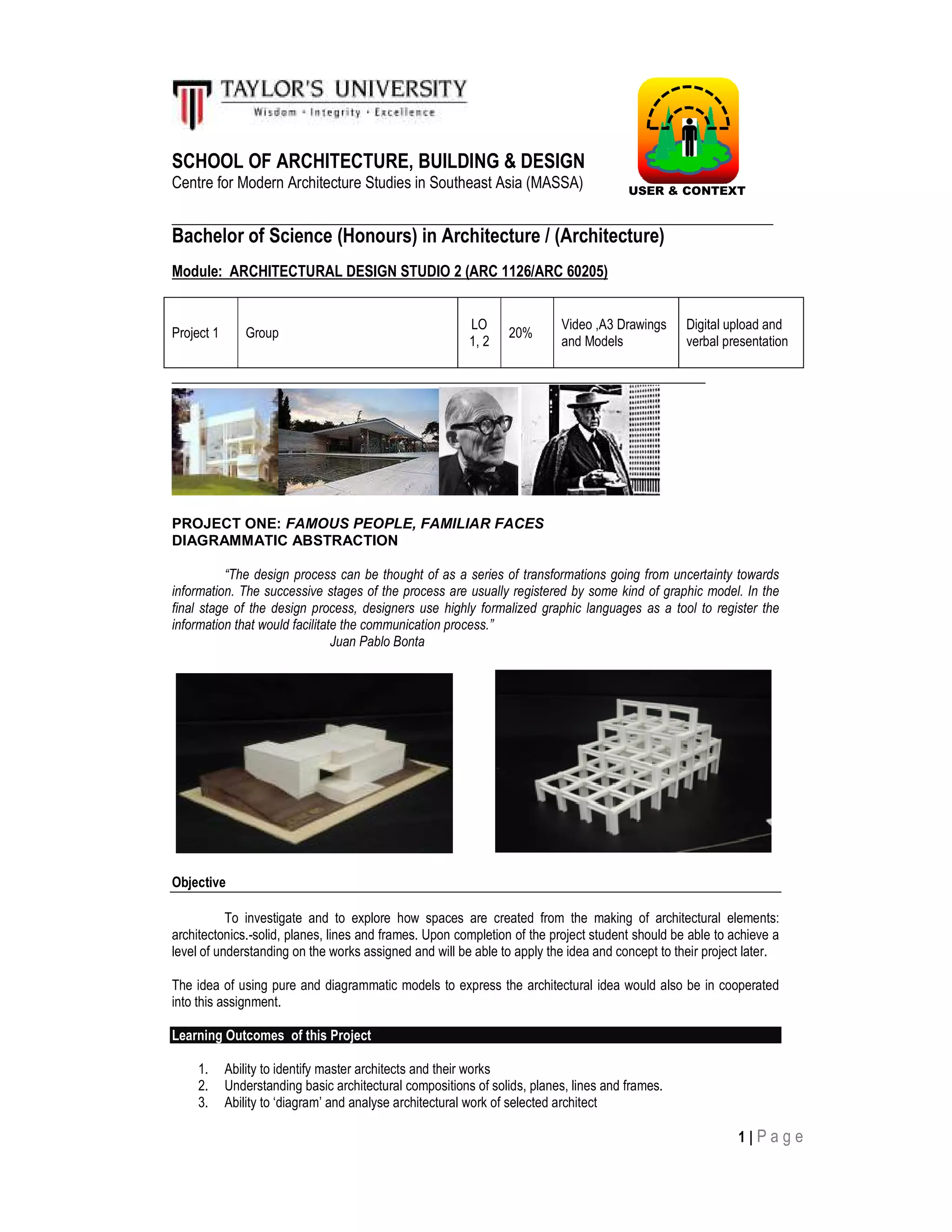 Arc1126 project 1 diagrammatic abstraction | PDF