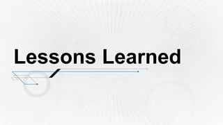 Lessons Learned
 