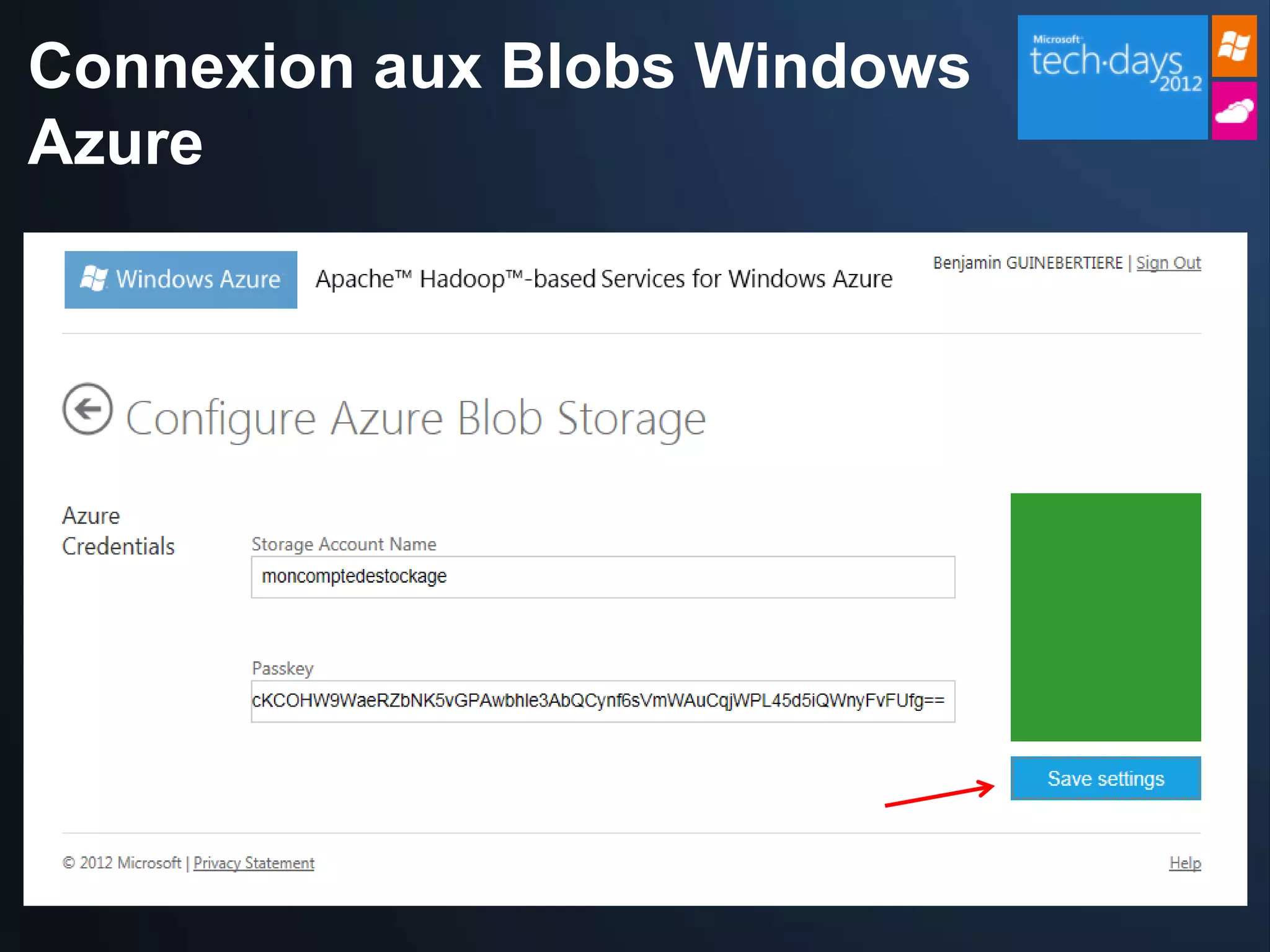 Connexion aux Blobs Windows
Azure
 