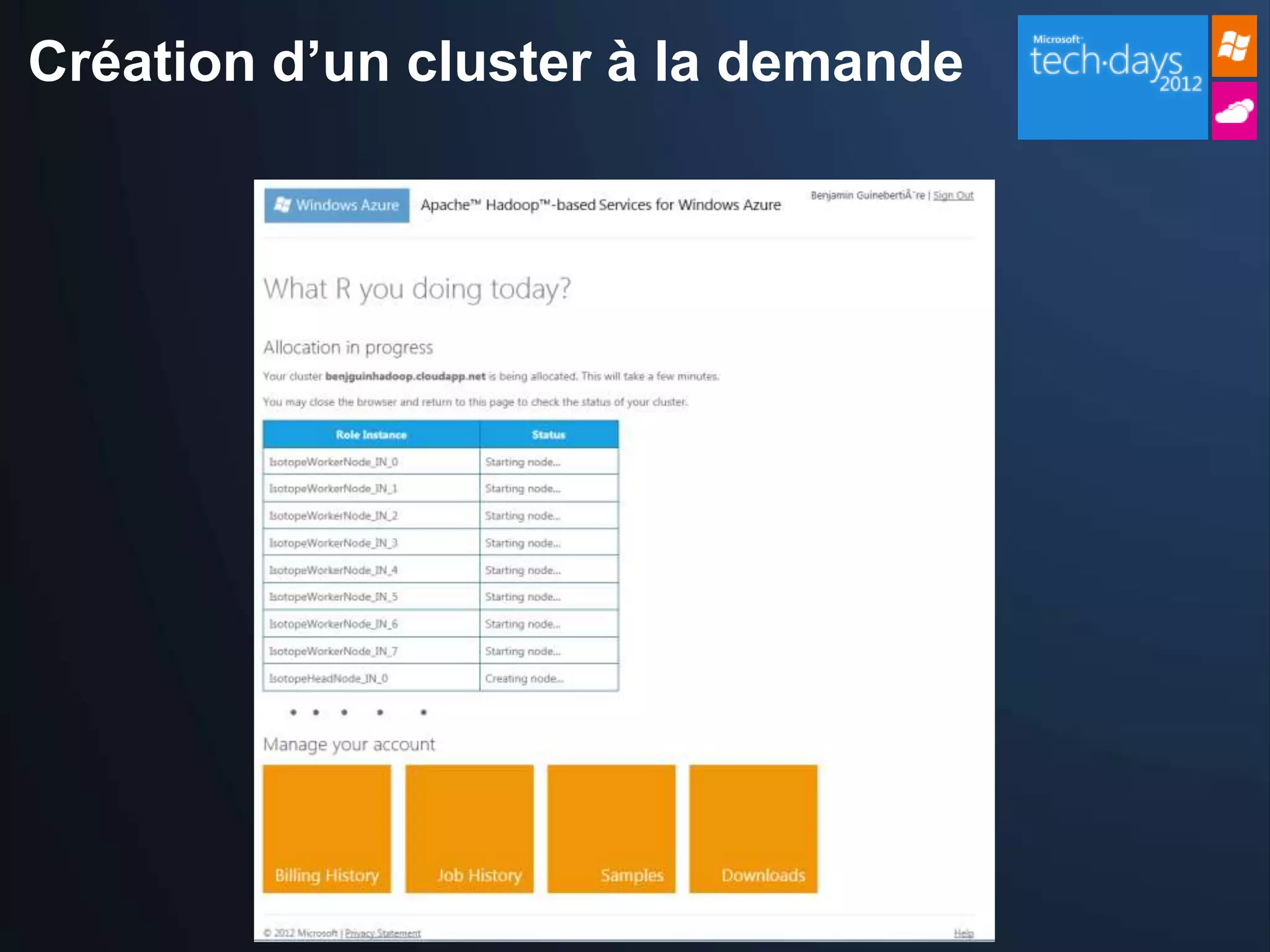 Création d’un cluster à la demande
 