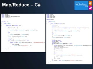 Map/Reduce – C#
 