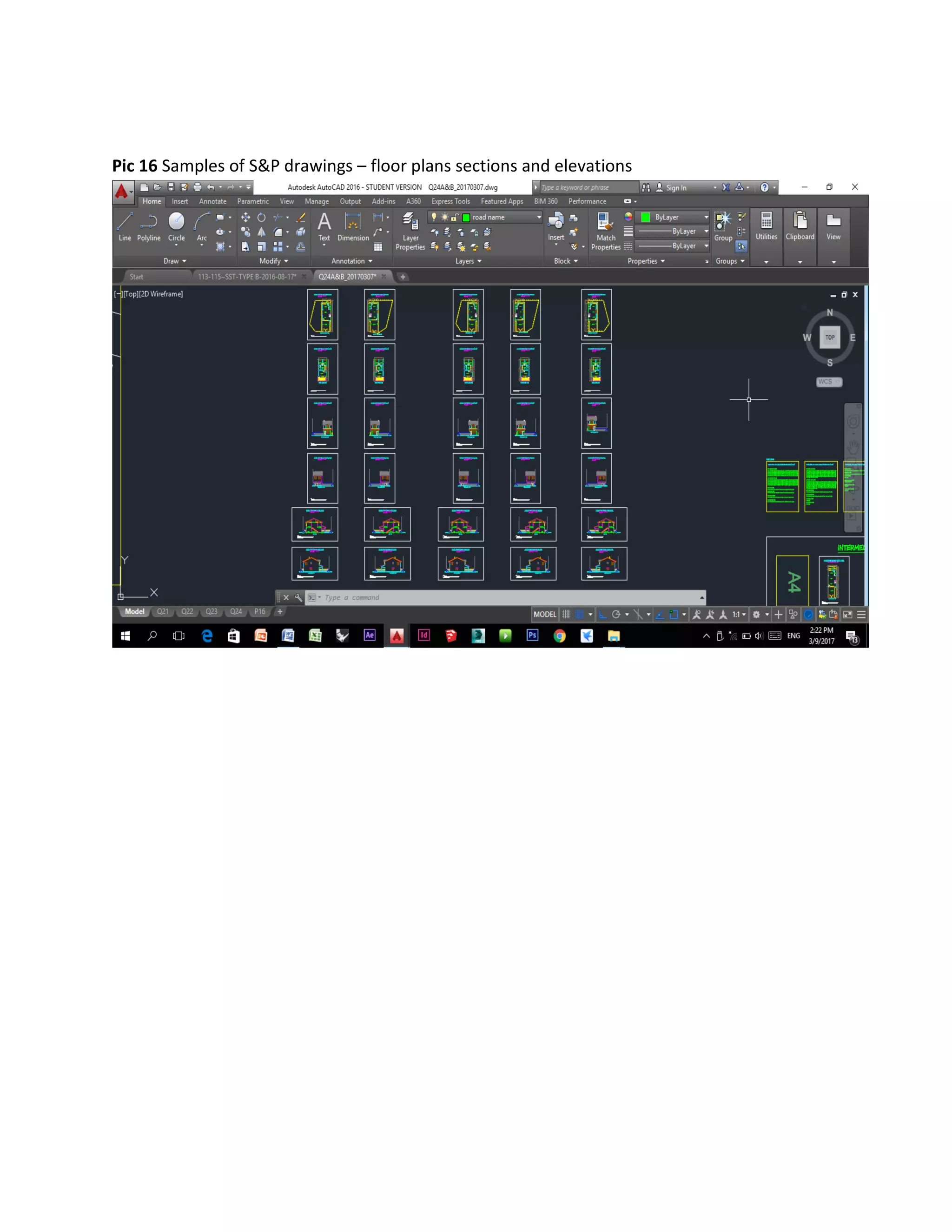 Pic 16 Samples of S&P drawings – floor plans sections and elevations
 