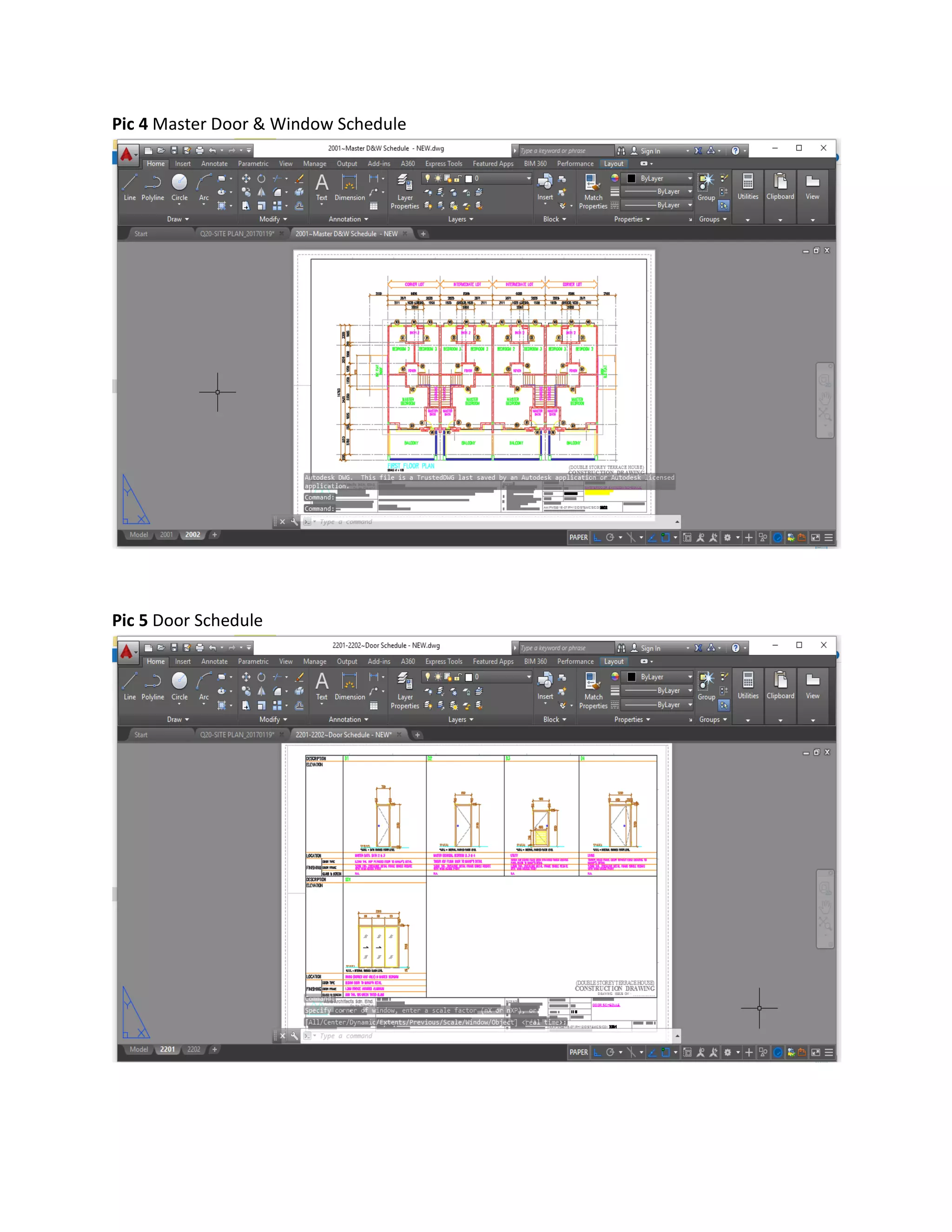 Pic 4 Master Door & Window Schedule
Pic 5 Door Schedule
 
