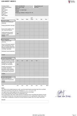 Arc2625 logsheet 