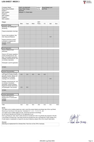 Arc2625 logsheet 
