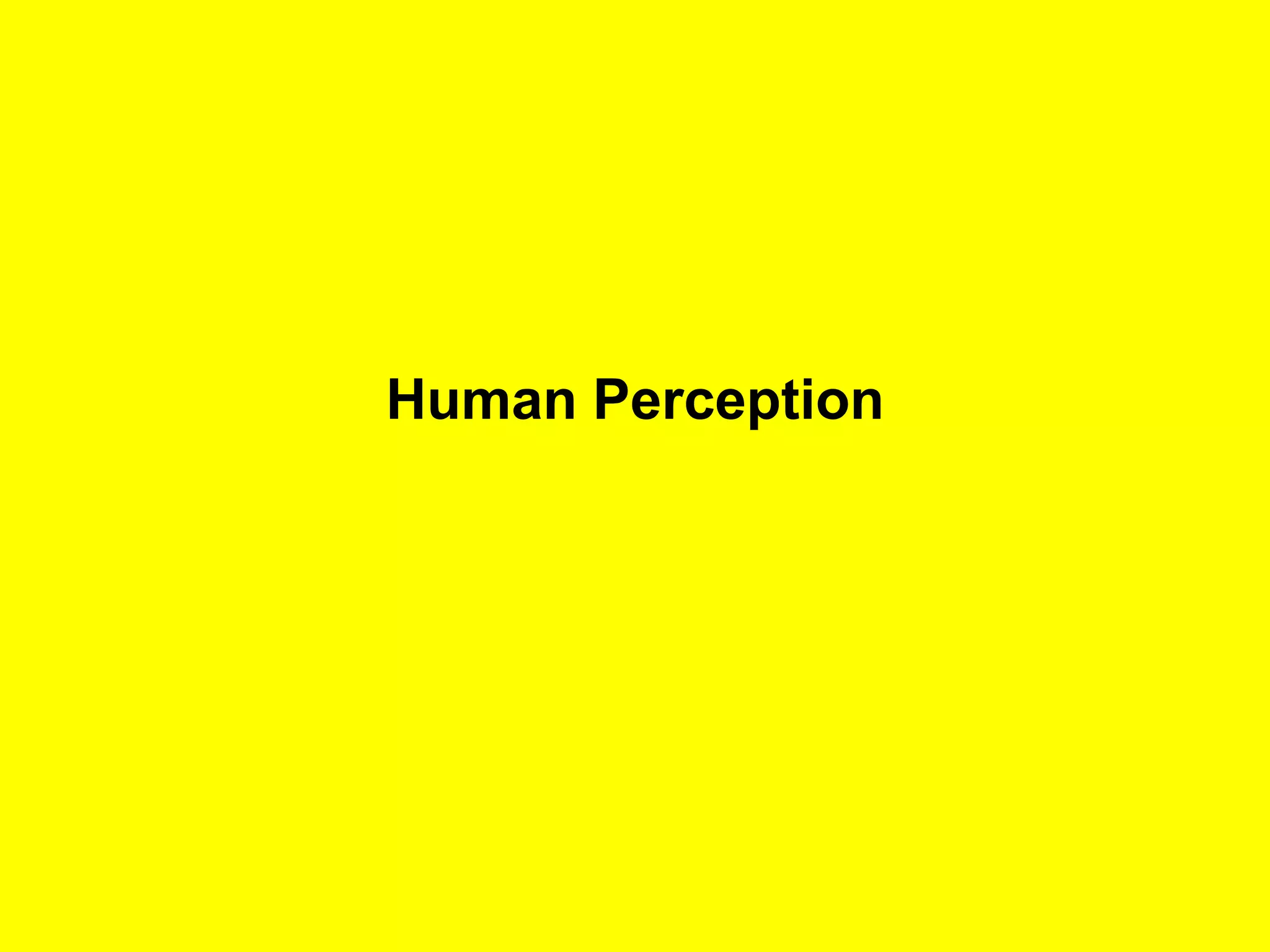 Human Perception
 