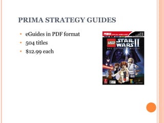 PRIMA STRATEGY GUIDES eGuides in PDF format 504 titles $12.99 each 
