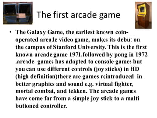 Arcade games powerpoint | PPTX