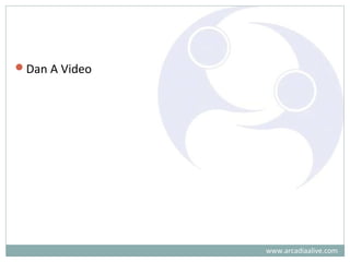 www.arcadiaalive.com
Dan A Video
 
