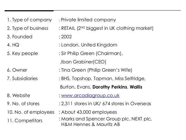 Arcadia group ltd. research pub