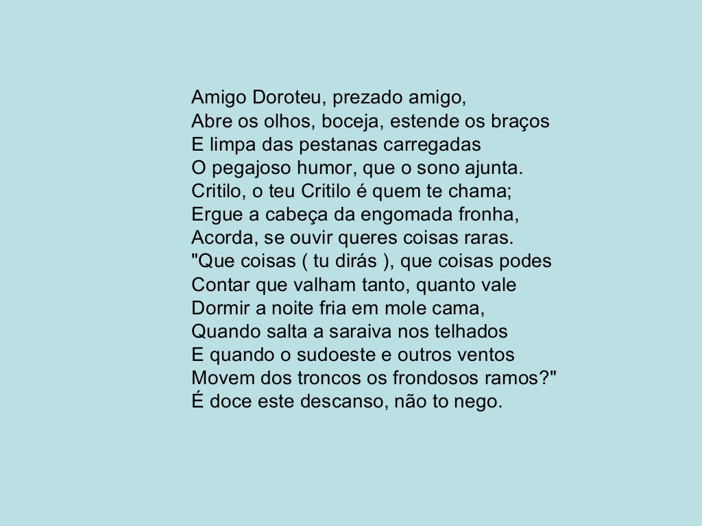 Poema Sobre O Arcadismo - RETOEDU