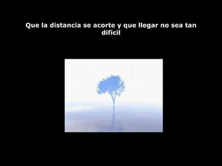 Que la distancia se acorte y que llegar no sea tan dificil 