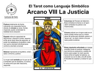 Arcano VIII La Justicia Tarot, el tarot como lenguaje simbolico | PDF