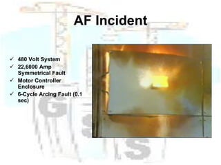 AF Incident 480 Volt System 22,6000 Amp Symmetrical Fault Motor Controller Enclosure 6-Cycle Arcing Fault (0.1 sec) 