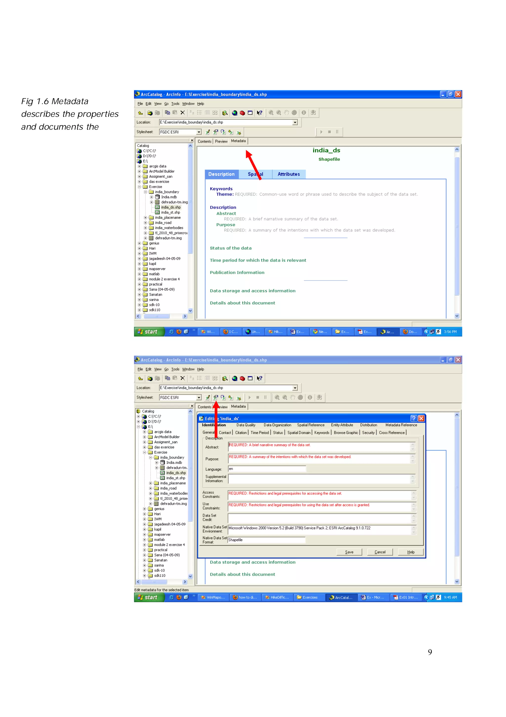Fig 1.6 Metadata
describes the properties
and documents the




                           9
 