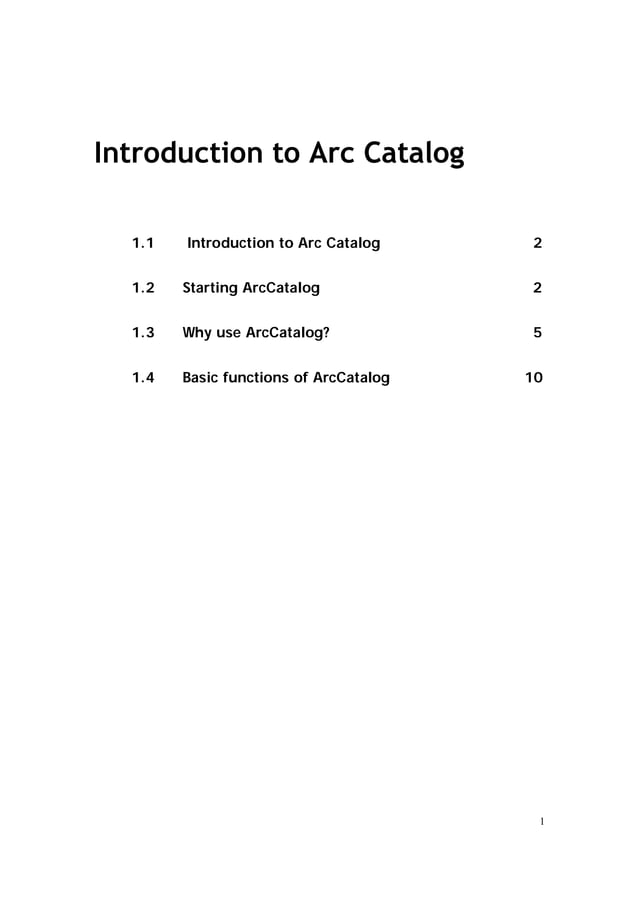 Arc catalog introduction PDF