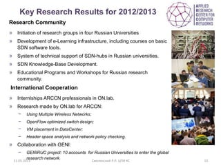 Arccn Report for Skolkovo Science Board