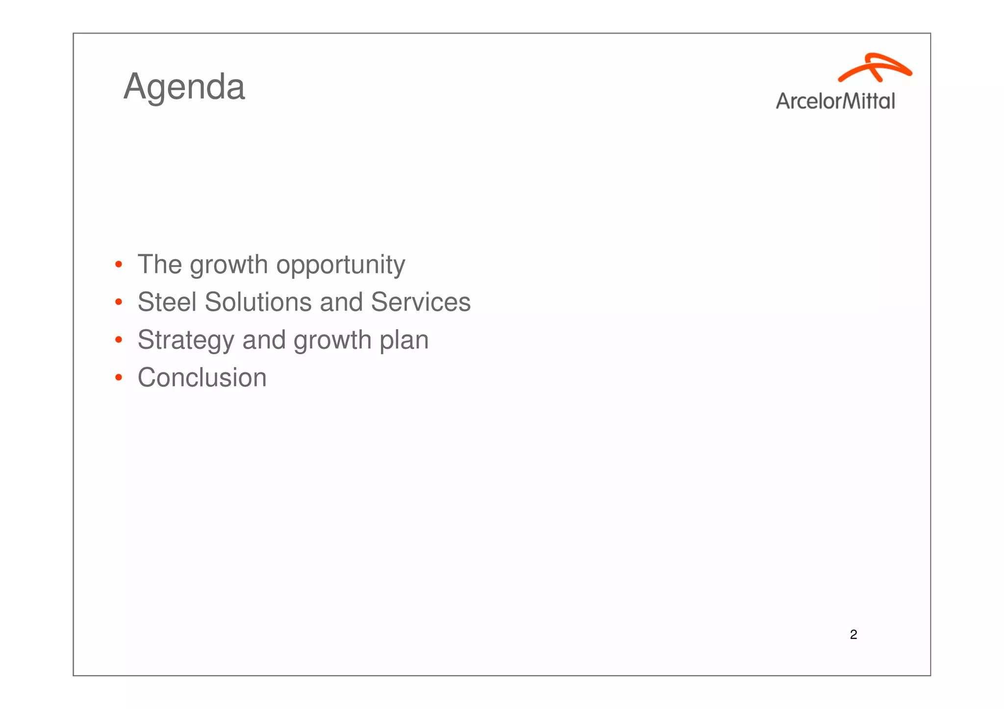 ArcelorMittal - Growing AM3S - Investor Presentation, Sept 2007