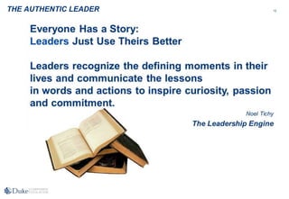12THE AUTHENTIC LEADER
 