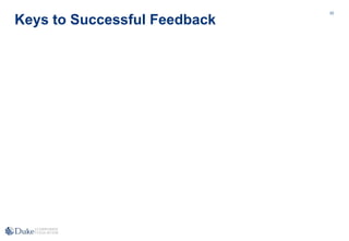 22
Keys to Successful Feedback
 