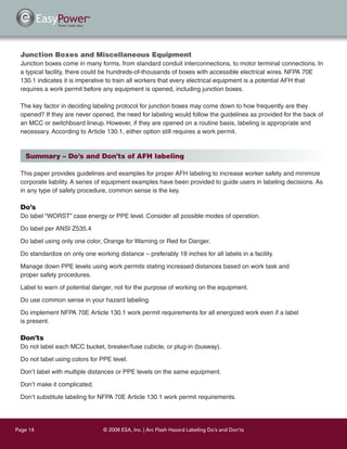 Arc flash hazard labeling do's and don'ts | PDF