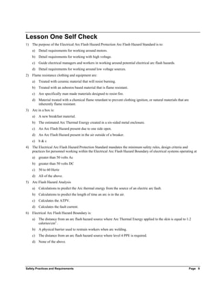 Safety Practices and Requirements Electrical Arc Flash Hazard ...