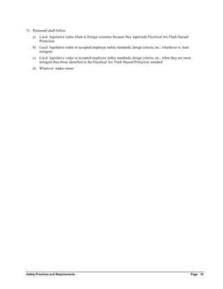 Safety Practices and Requirements Electrical Arc Flash Hazard ...
