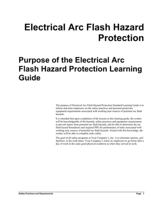 Safety Practices and Requirements Electrical Arc Flash Hazard ...