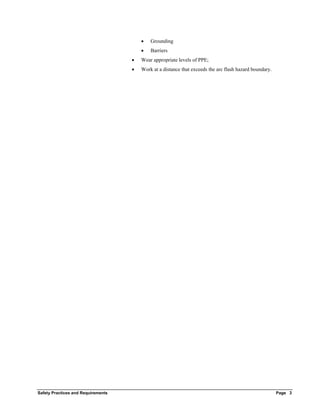 Safety Practices and Requirements Electrical Arc Flash Hazard ...