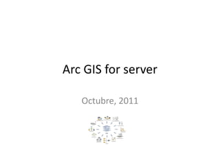 Arc GIS for server
Octubre, 2011

 