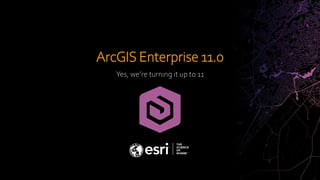 ArcGIS Enterprise 11.0
Yes, we’re turning it up to 11
 