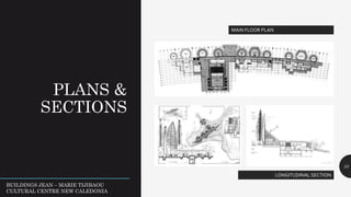 PLANS &
SECTIONS
33
MAIN FLOOR PLAN
LONGITUDINAL SECTION
BUILDINGS JEAN – MARIE TIJIBAOU
CULTURAL CENTRE NEW CALEDONIA
 