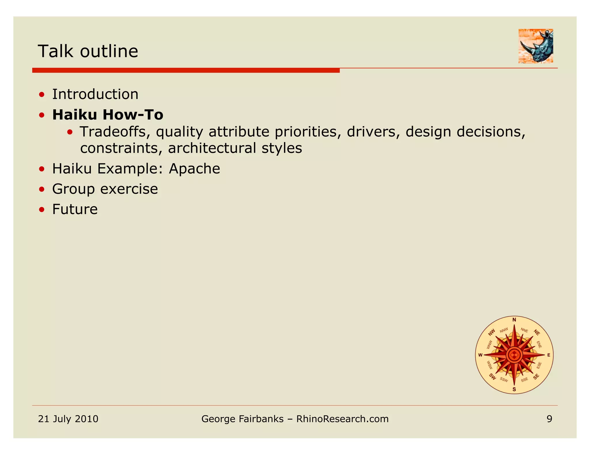 Haiku Objectives Example Architecture Haiku | PDF