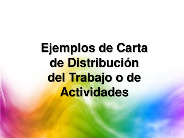 Distribucion de trabajo