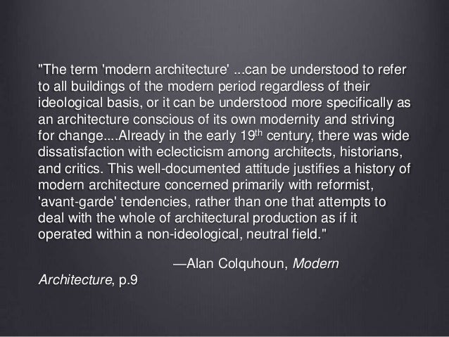 Modern Architecture Alan Colquhoun arch417class03 Modern Architecture Alan Colquhoun arch417class03