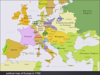 political map of Europe in 1750
 