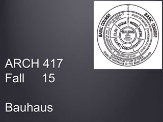ARCH 417
Fall 15
Bauhaus
 