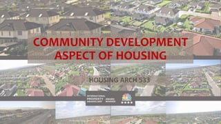 INTRODUCTION TO HOUSINGINTRODUCTION TO HOUSING
ARCH533- HOUSING
PRESENTED BY:
ALLONA ALEJANDRE, JEROME ALMENARIO, REYMALYN ALMENARIO
HOUSING
&
THE DELIVERY PROCESSES
HOUSING
&
THE DELIVERY PROCESSES
 